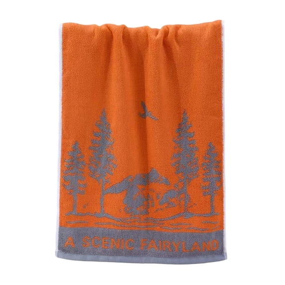 Btomtd Leaf Pattern Hand Towels for Face and Body, Lint Free Fast Drying Bath Towels, Thickened Absorbent Towels for Daily Facial Cleansing, Size 29" x 13.4", Orange-B