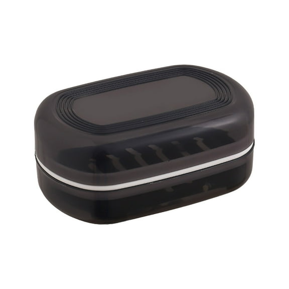 Btomtd Leak Proof Travel Soap Case with Lid, Portable Soap Dish Container for Traveling, Bar Soap Holder for Shower Gym and Camping, Black