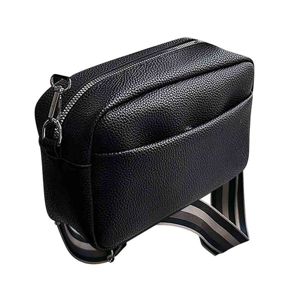 Btomtd Leather Shoulder Bag for Women, Casual One Strap Crossbody Bag with Large Capacity and Multi Compartment, Spacious Handbag and Purse for Daily Organization, Black