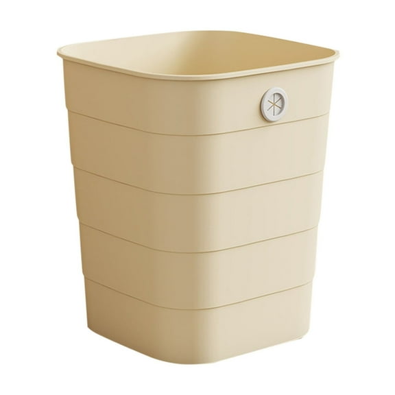 Btomtd Lidless Household Trash Can Kitchen Bedroom Toilet Garbage Can Open Top Practical Wastebasket, Yellow