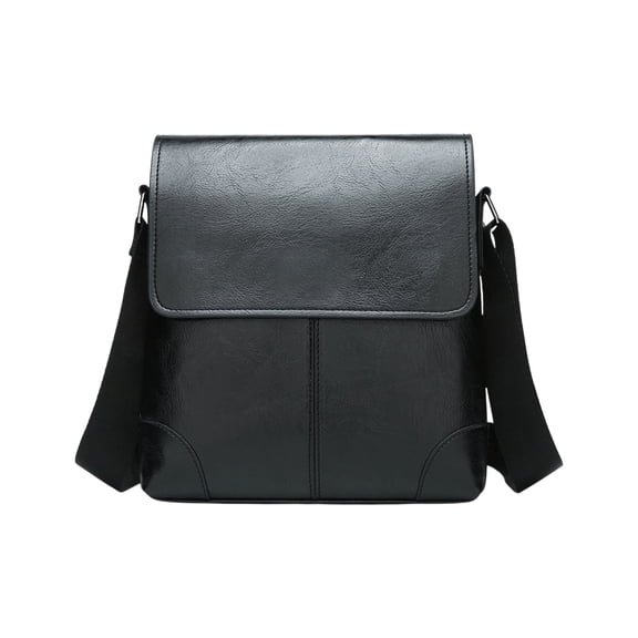 Btomtd Lightweight Crossbody Bag in Textured Leather, Adjustable Casual Shoulder Bag and Spacious Handbag for Daily Work and Travel, Black