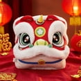 thumbnail image 1 of Btomtd Lion Dance Plush Throw Pillows, Auspicious Chinese Festival Cushion, Warm Pillow for Sofa, Festive Home Decor and Holiday Gift, Size 16" x 16", Red, 1 of 5