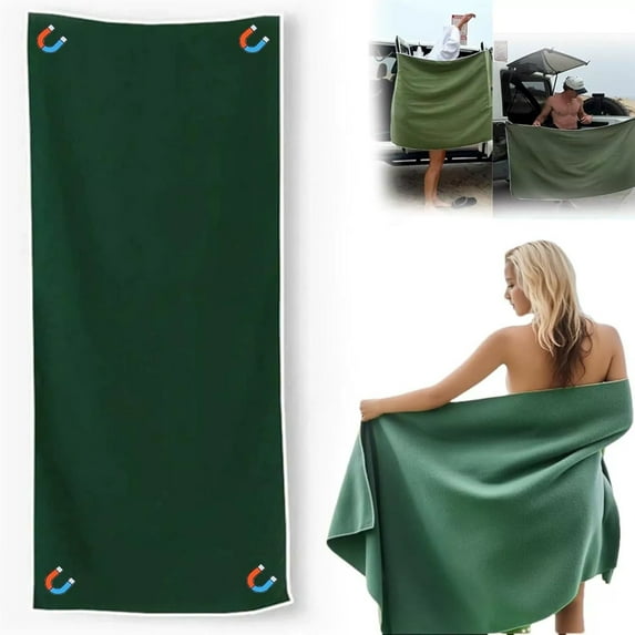 Btomtd Long Bath Towels Super Absorbent and Lightweight Quick Dry Gym Towel Compact Travel Towel Large Size Bath Towel for Sports - 62.99'x23.62', Green