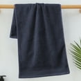 thumbnail image 1 of Btomtd Long Cotton Towels with Stripes, Thick and Absorbent Plain Bath Towels, Soft and Cozy Hand Towel and Washcloth for Bathroom, 1-Pack, Size 30" x 13", Dark Gray, 1 of 6