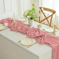 thumbnail image 1 of Btomtd Long Sheer Crepe Table Runner Decoration, Wedding and Birthday Party Table Cloth for Dining, Dusty Color Table Runners for Events, 157"x35", Hot Pink, 1 of 6