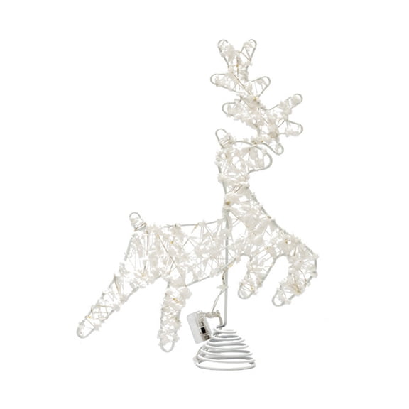 Btomtd Luminous Iron Christmas Tree Topper with LED Light, Tree Top Star for Holiday Decoration, Festive Light Up Christmas Ornaments, Glowing Topper for Christmas Tree, White