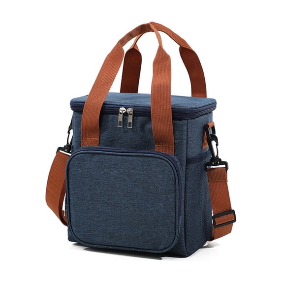 Btomtd Lunch Bag, Portable Lunch Box for Men and Women, Tall Large Insulated Lunch Tote with Shoulder Strap and Handle for Work, Picnic, Travel, Navy
