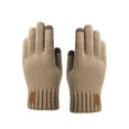 thumbnail image 1 of Btomtd Men's and Women's Woolen Knitted Gloves with Touch Screen, Winter Warm Gloves with Velvet Thick Lining for Outdoor Cold Protection and Warmth, Coffee, 1 of 6