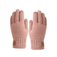 thumbnail image 1 of Btomtd Men's and Women's Woolen Knitted Gloves with Touch Screen, Winter Warm Gloves with Velvet Thick Lining for Outdoor Cold Protection and Warmth, Pink, 1 of 6