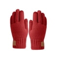 thumbnail image 1 of Btomtd Men's and Women's Woolen Knitted Gloves with Touch Screen, Winter Warm Gloves with Velvet Thick Lining for Outdoor Cold Protection and Warmth, Red, 1 of 6