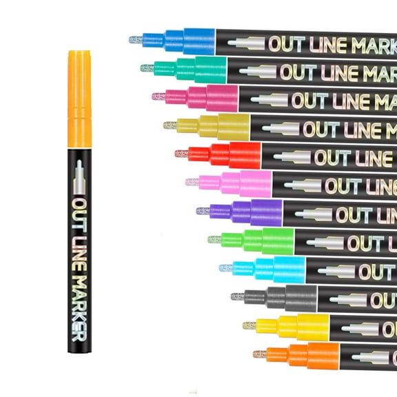 Btomtd Metallic Fluorescent Markers Set 3ml Smooths Writing Ink Highlighter Pens 3ml for Students and Office, B
