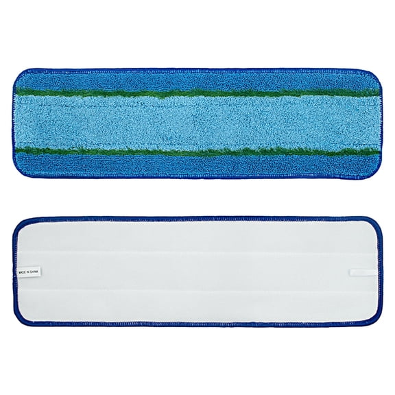 Btomtd Microfiber Wet and Dry Mop Pads, 1-Pack 18" x 5.5", Mop Head Replacement for Household Flat Mod Use, Reusable Mop Fittings, Blue