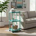 thumbnail image 1 of Btomtd Mini Bedside Table Rack for Small Spaces, Compact and Easy Assembly Side Table Shelf, Small Apartment Nightstand Storage Shelves 14"W x 14"D x 25"H, Green, 1 of 7