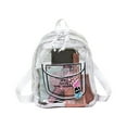 thumbnail image 1 of Btomtd Mini Transparent Backpack for Students Plastic Cloth Backpack Candy Colored Waterproof Student Bag with Dual Zipper Closure & Padded Shoulder Straps, White, 1 of 5
