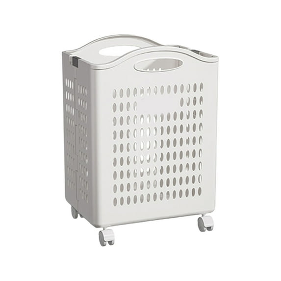 Btomtd Mobile Laundry Carts Storage Solutions for Dirty Clothes with Foldable and Wheels for Household Items Organization, 54L, M