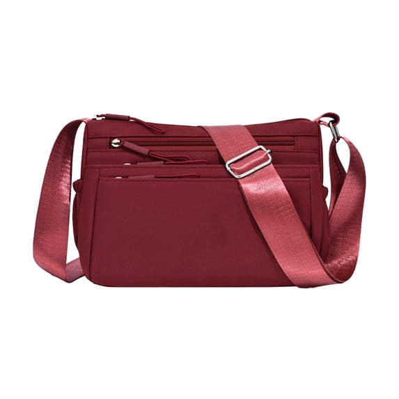 Btomtd Multi-Compartment Crossbody Bags for Women and Men, Lightweight Versatile Commuting Handbag, Large Purse and Shoulder Bag, Red
