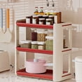 thumbnail image 1 of Btomtd Multi Layer Desk Organizer and Mail Dispenser Shelves, Countertop Storage Rack for Kitchen Spices, Multipurpose Bathroom Organizer Shelf 13"W x 7"D x 13"H, 3-Tier, Red, 1 of 6
