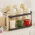 thumbnail image 1 of Btomtd Multi Layer Desk Organizer and Mail Dispenser Shelves, Countertop Storage Rack for Kitchen Spices, Multipurpose Bathroom Organizer Shelf 13"W x 7"D x 7"H, 2-Tier, Black, 1 of 6