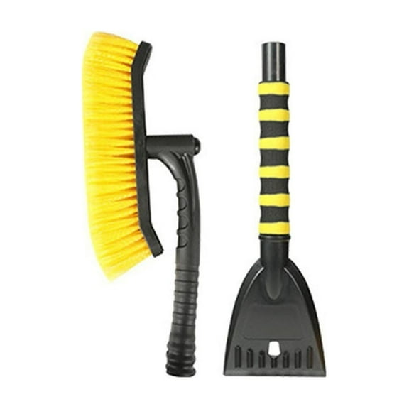 Btomtd Multifunction Snow Removal Shovel, Detachable Car Snow Remover Tool, Household Implement Snow Shovel and Scoop for Winter Cleaning, Size 26"x8", Yellow