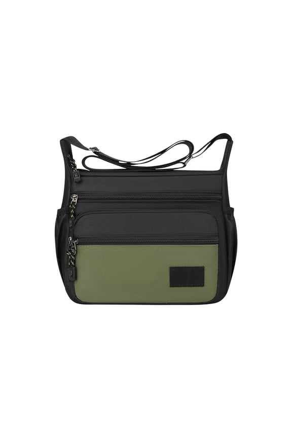 Multifunctional Sports Crossbody Bag for Women and Men, Watertight Nylon Chest Pack, Outdoor Leisure Shoulder Backpack and Messenger Bag, 9.8" x 7.9" x 3.1" (Green)