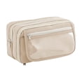 thumbnail image 1 of Btomtd Nine-Layer Transparent Pencil Bag, Zipper Storage Pencil Case and Utility Large-capacity Pencil Pouch Stationery Organizer, Beige, 1 of 8