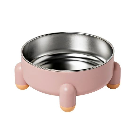 Btomtd No-Slip Stainless Steel Pet Bowls, Heavy Duty Dog Bowls and Cat Bowls, Weighted Base Cat Food Bowl to Avoid Knockover During Meals, Pink