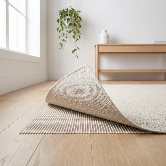 Btomtd Non-Slip Rug Pad Gripper for Hard Floors, 24" x 47", Washable Cuttable Area Rug Underlay, White Grip Liner to Keep Rugs in Place, White