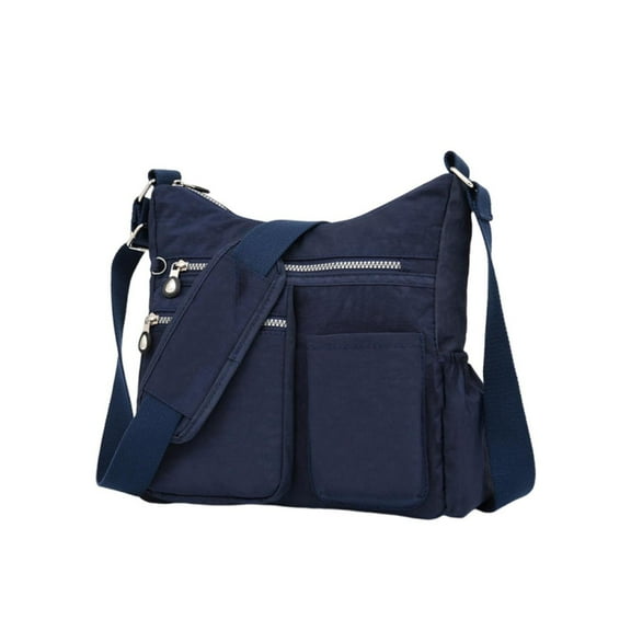 Btomtd Nylon Crossbody Bag, Medium Size Shoulder Purse with Multiple Compartments, Casual Cloth Handbag for Daily Organization and Carry, Navy