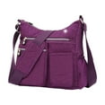 thumbnail image 1 of Btomtd Nylon Crossbody Bag, Medium Size Shoulder Purse with Multiple Compartments, Casual Cloth Handbag for Daily Organization and Carry, Purple, 1 of 5