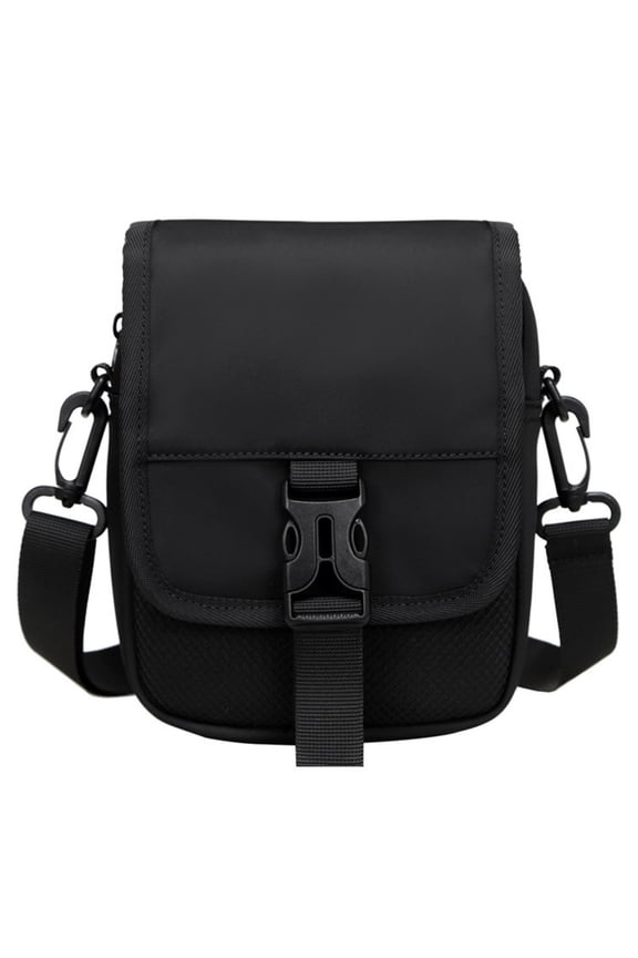 Nylon Watertight Material Chest Bag, Men's and Women's Crossbody Bag and Shoulder Bag, Messenger Bag for Sports and Outdoor Leisure, 7.5" x 5.9" x 2" (Utility Messenger Bag, Black)