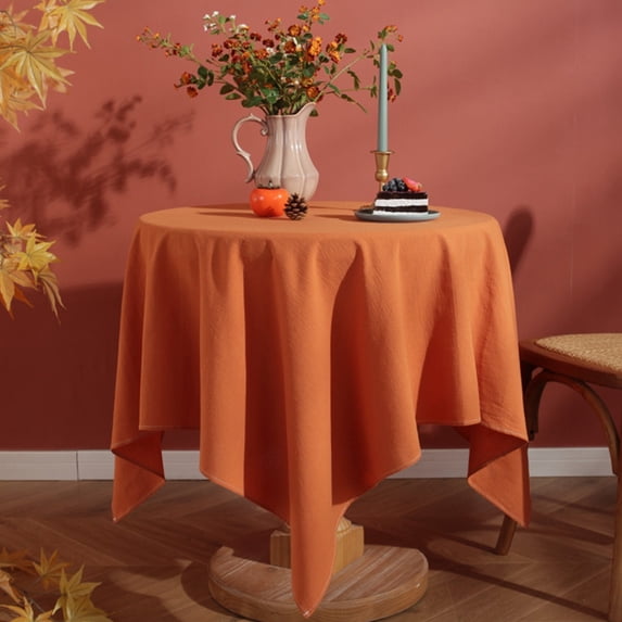 Btomtd Orange Solid Color Tablecloth, Festive Table Cloth for Kitchen Table Decor, Indoor and Outdoor Winter and Fall Decoration Table Cover, 35"x35", M