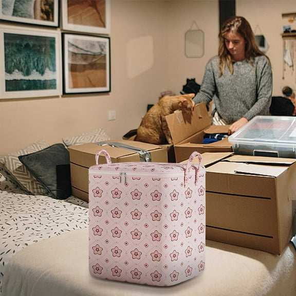 Btomtd,Organization and Storage,Storage Bins With Lids Quilt Storage Bag Large Capacity Household Moving Packing Bag Student Dormitory Clothes Quilt Bag Luggage Storage Box