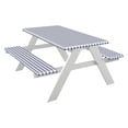 thumbnail image 1 of Btomtd Outdoor Courtyard Table Cover 3 Piece Set, Waterproof Picnic Tablecloth with Flannel Back, Elastic Table Cloth and Cover for Picnic Table, 72"x30", Gray, 1 of 5