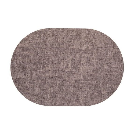 Btomtd Oval Leather Placemats Cloth Grain Oil Proof Western Food Heat Insulation Mat Home Table Mats, Coffee