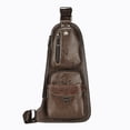 thumbnail image 1 of Btomtd PU Leather Crossbody Bags for Men, Business Casual Chest Shoulder Bag for Travel Work Daily Use, Large Capacity Sling Bag, Coffee, 1 of 6