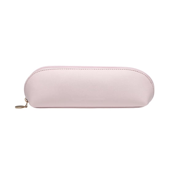 Btomtd PU Leather Pencil Pouch, Large Capacity Pencil Case for Students, Waterproof Cosmetic Brush Organizer, Pink