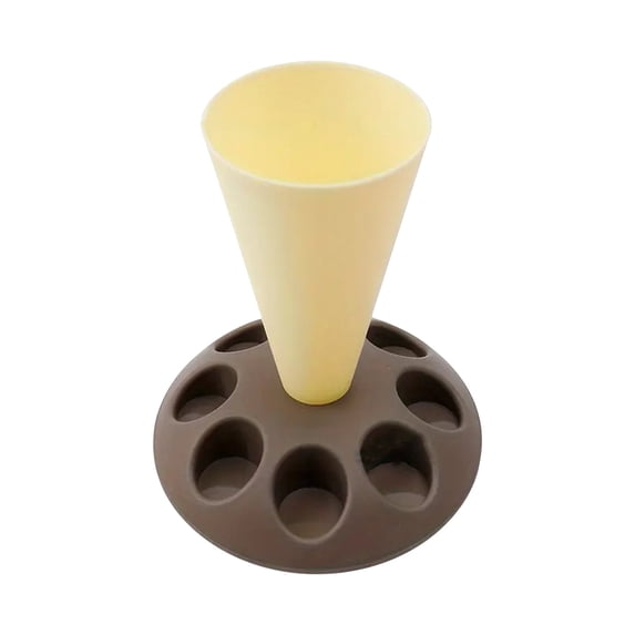 Btomtd Piping Bag Holder with 8 Nozzle Slots, Plastic Organizer Baking Tip for Cake Decorating Tips and Icing Tools, Khaki