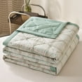 thumbnail image 1 of Btomtd Plaid Summer Cooling Blanket, Thin Air Conditioning Quilt, Embossed Stitching Bedding Lightweight Comforter for Home Bedroom Dorm Daily Use, 39" x 59" (Green), 1 of 6