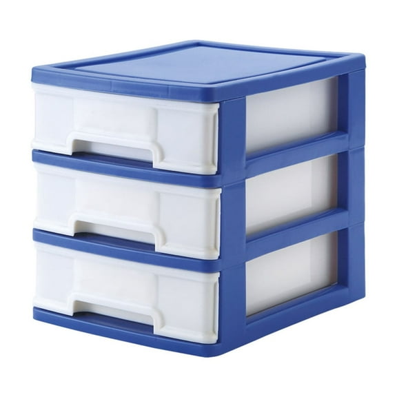 Btomtd Plastic Cabinet Drawer Storage Box Organizer Storage Container for Household Office Desk Miscellaneous Storage, Blue