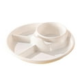 thumbnail image 1 of Btomtd Plastic Divided Plates for Home Use, 7.7 inches Portion Control Meal Tray for Students, 4-Compartment Dinner Plates, White, 1 of 6