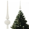 thumbnail image 1 of Btomtd Plastic Flocking Gourd Christmas Tree Topper with Long Point, Tree Top Christmas Decoration Props for Holiday Crafts, Festive Christmas Ornaments, White, 1 of 6
