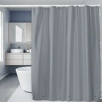 Btomtd Plastic Shower Curtain Liner with Magnets and 12 Hooks, Waterproof Shower Liner for Bathroom Use, Heavy Duty Shower Curtain - 70.86"x70.86", Gray