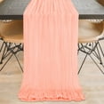 thumbnail image 1 of Btomtd Pleated Gauze Table Runner for Home Daily and Festice Decor, Wedding Party Table Cloth in Rustic Style, Holiday Table Decoration Runners and Cover, 118"x35", Orange, 1 of 6