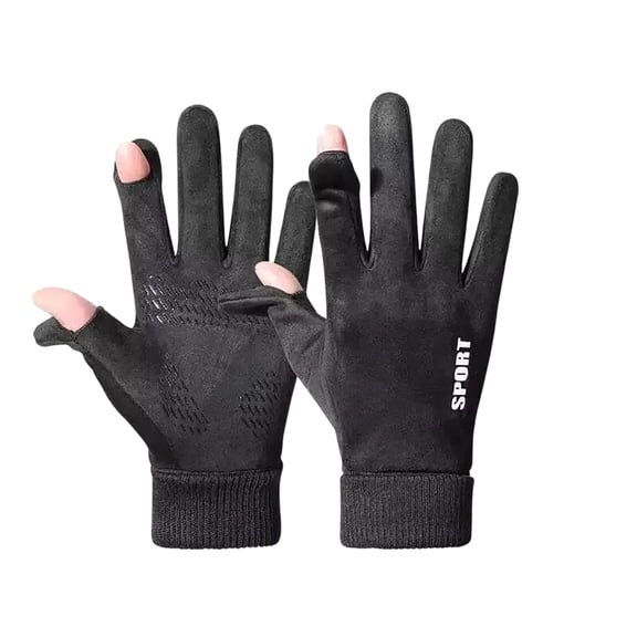 Btomtd Polar Fleece Gloves for Outdoor Driving and Cycling, Soft Winter Gloves Made from Warm Fleece Material, Warmth Gloves for Men Women, Black