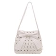 thumbnail image 1 of Btomtd Polka Dot Bow Wrap Tote Bag, Stylish Commuter Shoulder Bag, Large Capacity Handbag and Purses for Women, White, 1 of 6