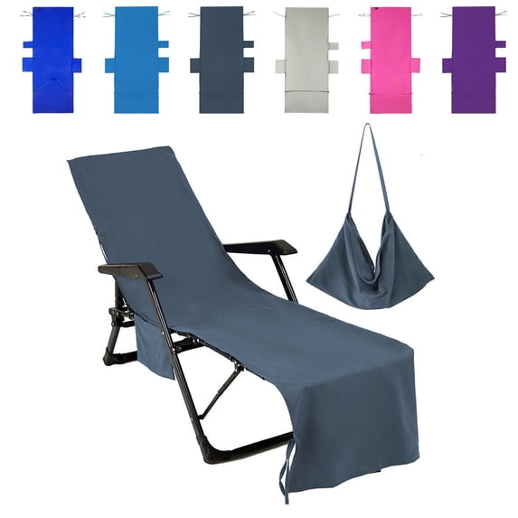 Btomtd Portable Beach Towels for Beach Chair, Solid Color Oversized Beach Towel for Travel, Bath Towels for Outdoor Use, Size 84.7" x 29.5", Gray