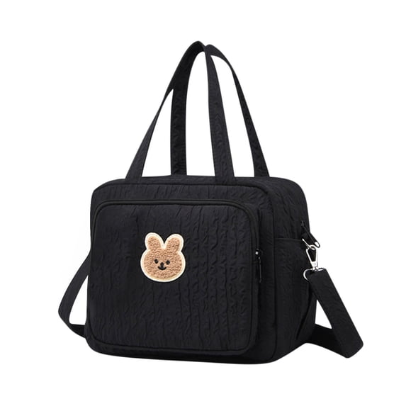Btomtd Portable Casual Travel Handbag, Outdoor One Shoulder Crossbody Bag for Day Trips, Lightweight Shoulder Bag and Compact Carry-All Bag without Pendant, Black