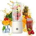 thumbnail image 1 of Btomtd Portable Juicer Machines and Blenders, 12oz USB Rechargeable Handheld Fruit Juicer with 6 Blades, Juicer for Shakes and Sports Travel, White, 1 of 9