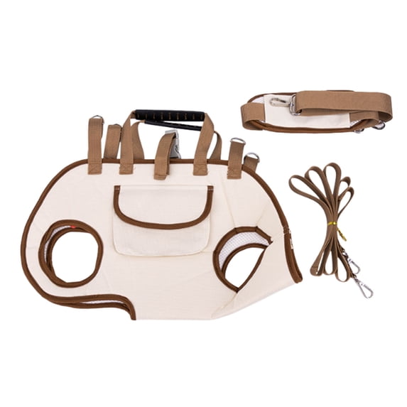 Btomtd Portable Pet Backpack for Outdoor Use, Breathable and Carryable Shoulder Bag with Leash Attachment, Slanting Design Pet Carrier Bag, Small, Beige