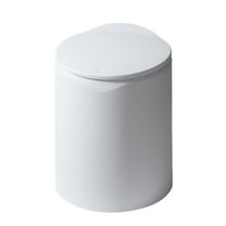Btomtd Press Lid Trash Can for Household Garbage Can for Kitchen Living Room Bathroom Office Large Wastebasket, White